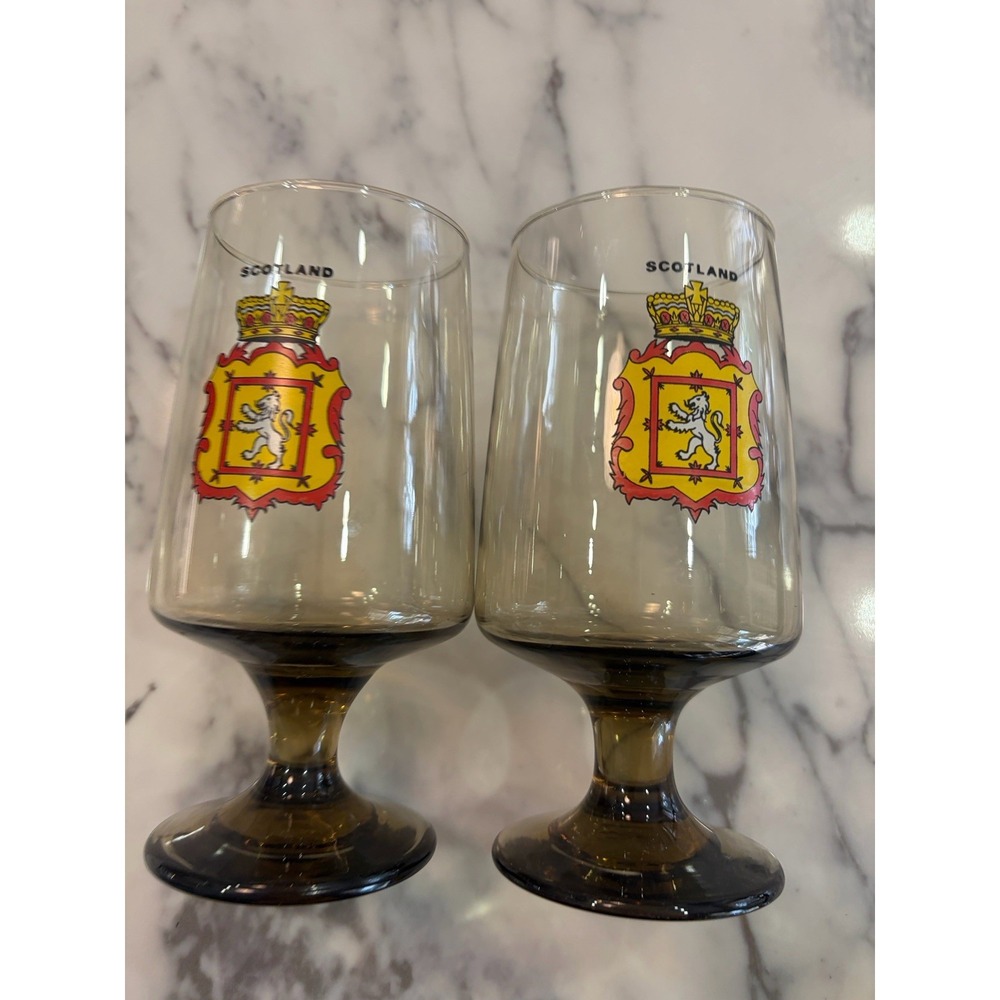 Nutella European Promo Stemmed Glass Scotland Crest 1972 Vintage (2)